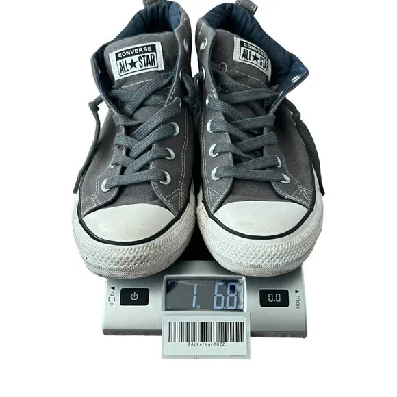 Converse Men's 7 Chuck Taylor Street Mid Hi Top Gray Cushioned Sneakers 146174F - Picture 7 of 7
